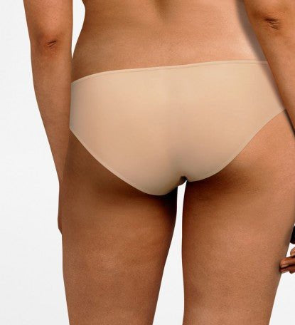 Back view of Chantelle Parisian Allure Brief in Nude with a seamless back design for invisible comfort under clothing.