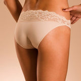 Rive Gauche lace brief in Dune colour, back angle image shot for The Foundation collection