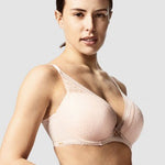 Golden Beige Chantelle plunge bra – angled side profile, captured for The Foundation