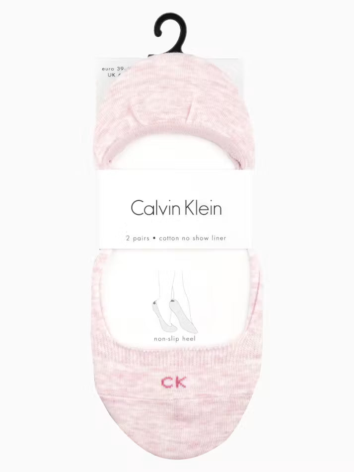 CK Cotton Invisible Sock Liner Pink/Grey