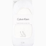 CK Womens Cotton No Show Liner Sock 2 Pack White