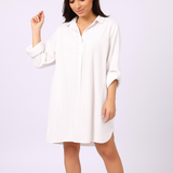 Pacific Swim Shirt White Self Stripe