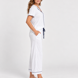 Ella Cotton Jersey Short Sleeve Capri PJ Set White