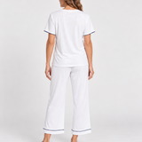 Ella Cotton Jersey Short Sleeve Capri PJ Set White