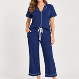 Ella Cotton Jersey Short Sleeve Capri PJ Set Navy