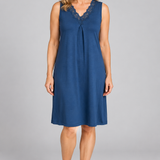 Bella Lace Modal Sleeveless Nightdress Dark Denim