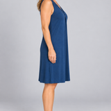 Bella Lace Modal Sleeveless Nightdress Dark Denim