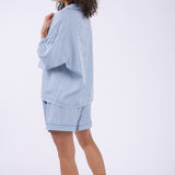 The Denim Edit Printed Stripe Relaxed Shorty Set