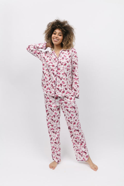 Eve Cream Berry Print PJ Set