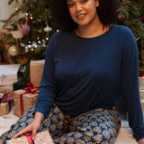 Fawn Blue Pinecone Geo Print Pant Set