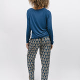 Fawn Blue Pinecone Geo Print Pant Set