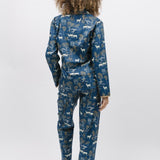 Fawn Blue Woodland Print PJ Set