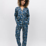 Fawn Blue Woodland Print PJ Set