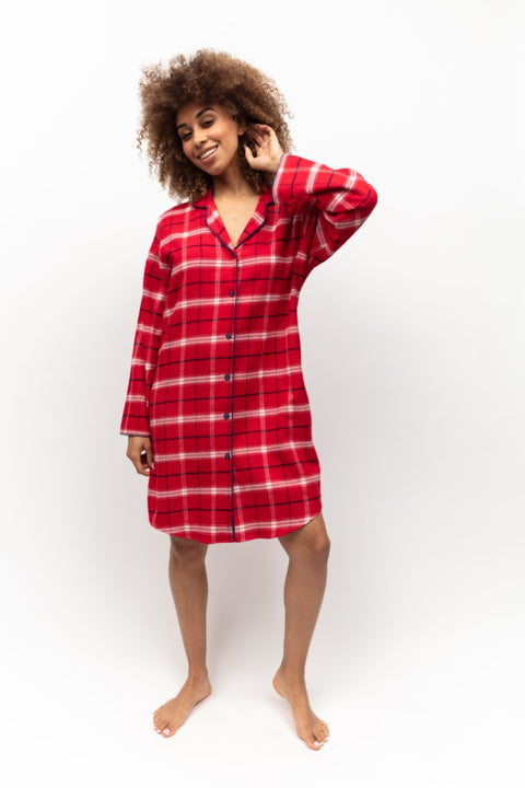 Noel Red Check Cosy Nightshirt