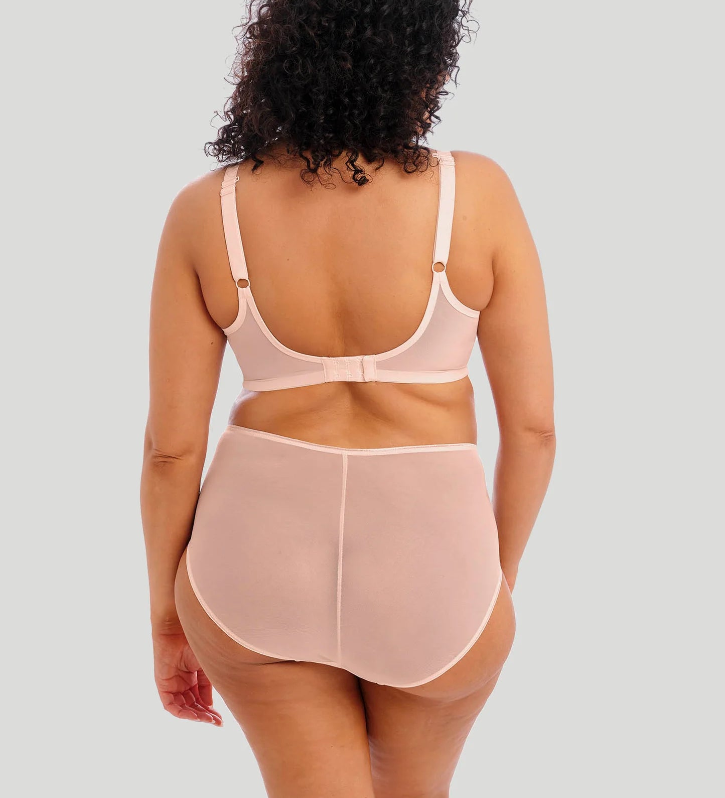 Back view of Elomi Matilda Plunge Bra in Pearl Blush showing racerback-compatible straps and smooth finish.