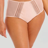 Close-up of Elomi Matilda Full Brief in Pearl Blush featuring beaded embroidery and cotton-lined front.