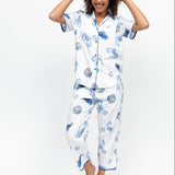 Essie Sea Horse Short Sleeve Cropped Pant PJ Set