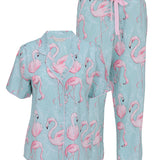 Francesca Flamingo Print Capri PJ Set Mint