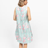 Francesca Flamingo Print Swing Nightdress Mint