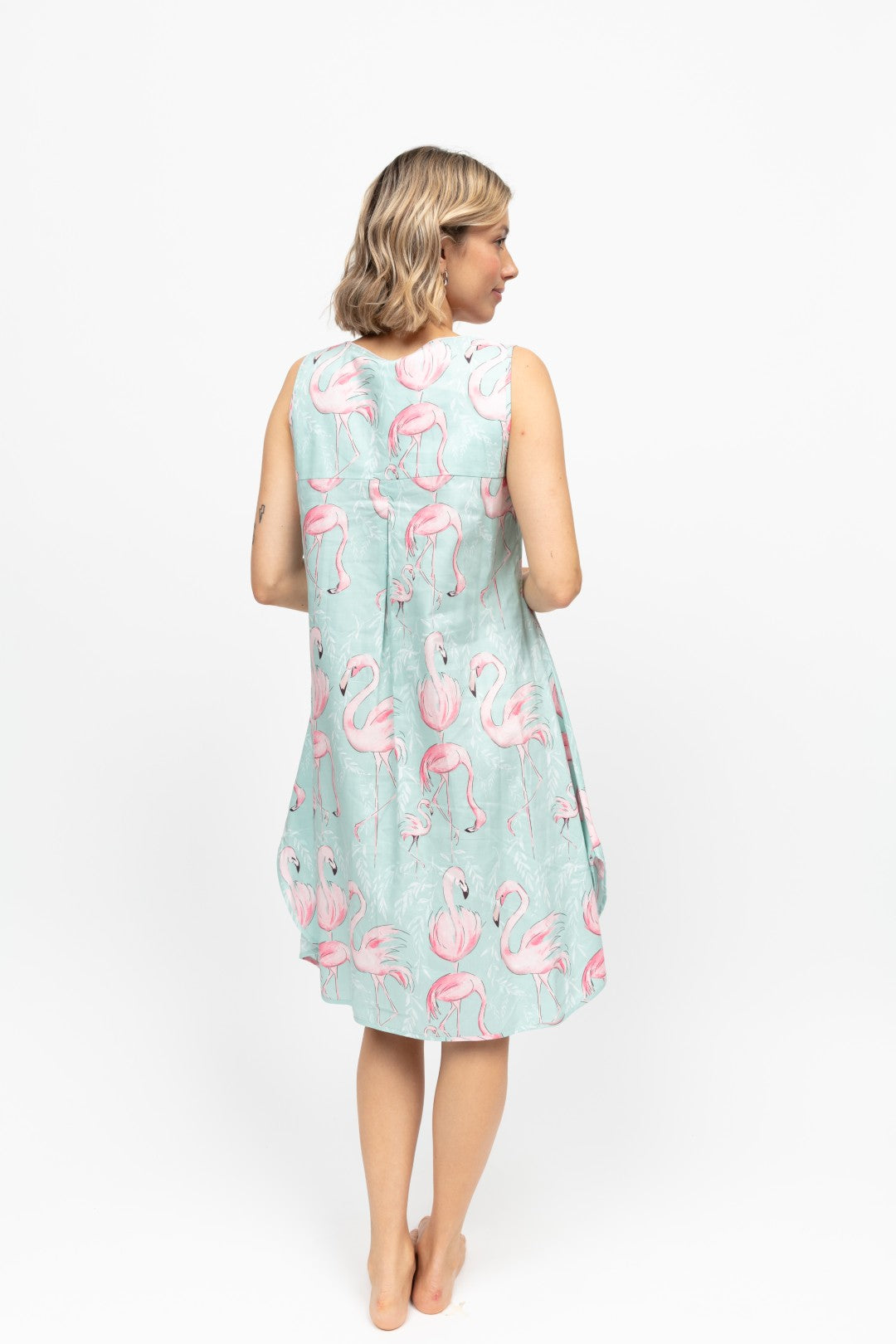 Francesca Flamingo Print Swing Nightdress Mint