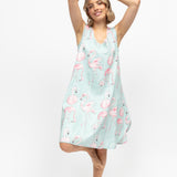 Francesca Flamingo Print Swing Nightdress Mint
