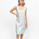 Francesca Flamingo Print Swing Nightdress Mint