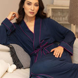 Southbank Navy Liva Modal Longsleeve Robe
