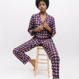 Southbank Navy Geo Print Longsleeve PJ Set