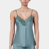 Silk Lace Cami and Short Set Moss