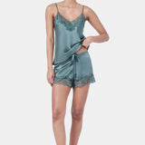 Silk Lace Cami and Short Set Moss