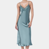 Silk Lace Slip Moss
