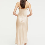 Silk Long Nite V Neck Mink