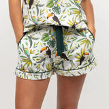 Gabrielle Toucan Print Jersey Modal Slouch Shorty PJ Set Green
