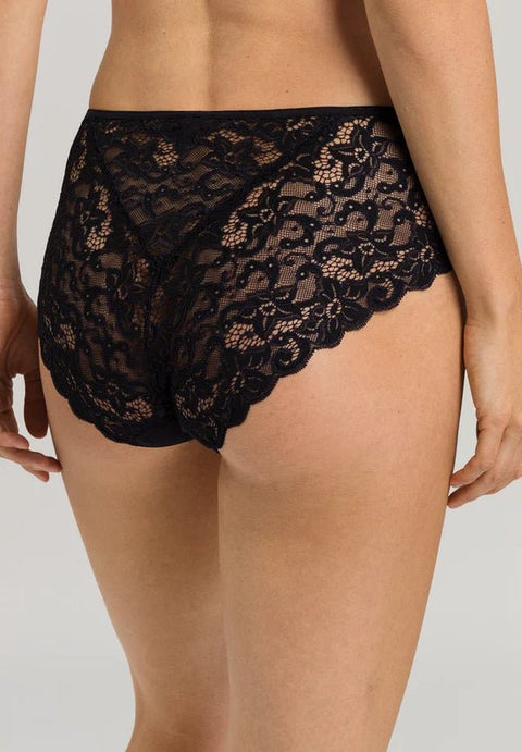 Hanro Moments Midi Lace Back Briefs Black