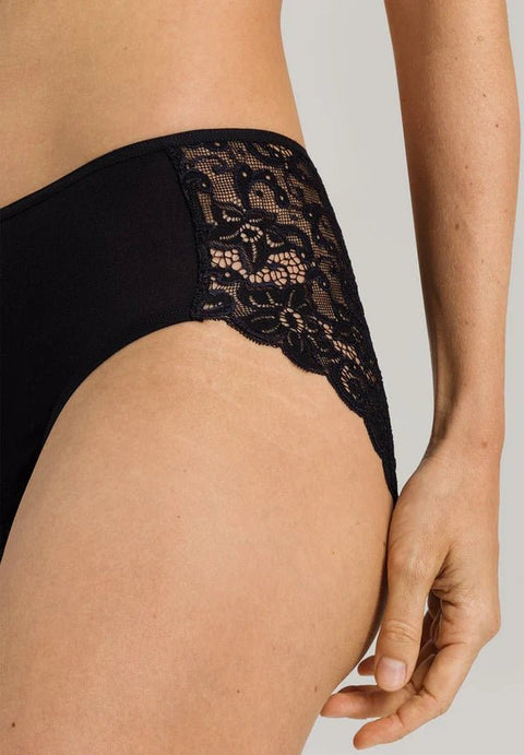 Hanro Moments Midi Lace Back Briefs Black