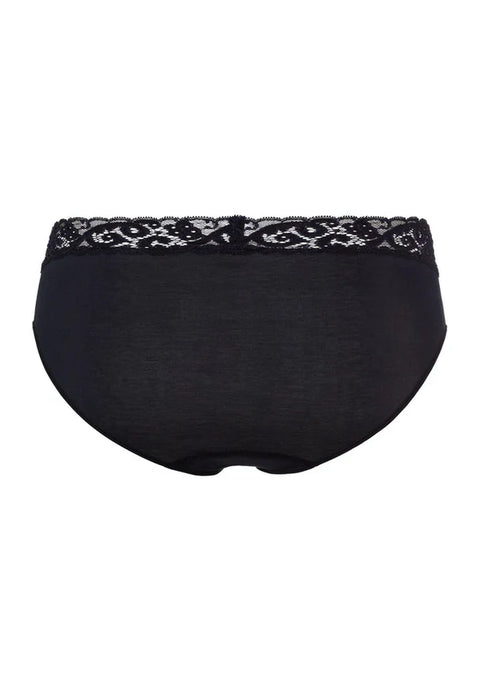Hanro Moments Midi Lace Top Briefs Black