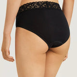 Hanro Moments Midi Lace Top Briefs Black