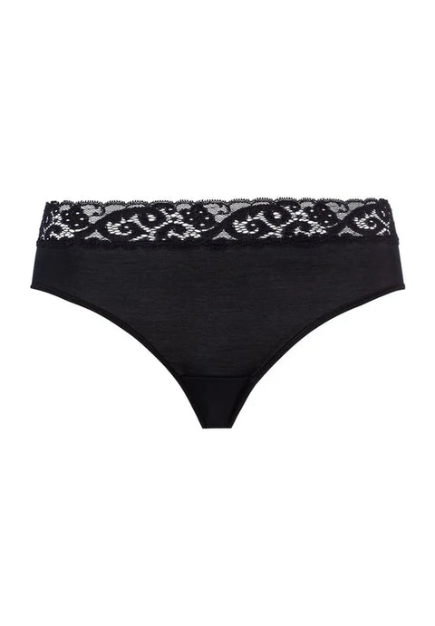 Hanro Moments Midi Lace Top Briefs Black