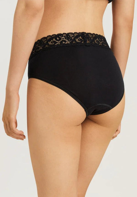 Hanro Moments Midi Lace Top Briefs Black