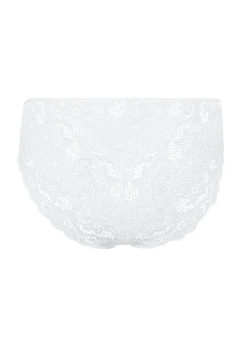 Hanro Moments Midi Lace Back Briefs white