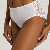 Hanro Moments Midi Lace Back Briefs white