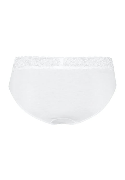 Hanro Moments Midi Lace Top Briefs White