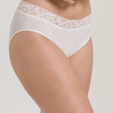 Hanro Moments Midi Lace Top Briefs White