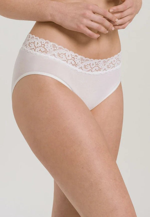 Hanro Moments Midi Lace Top Briefs White