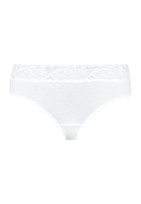 Hanro Moments Midi Lace Top Briefs White