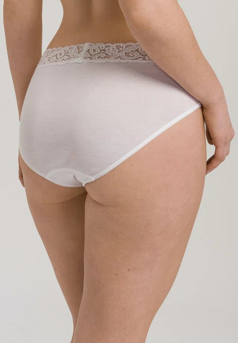 Hanro Moments Midi Lace Top Briefs White