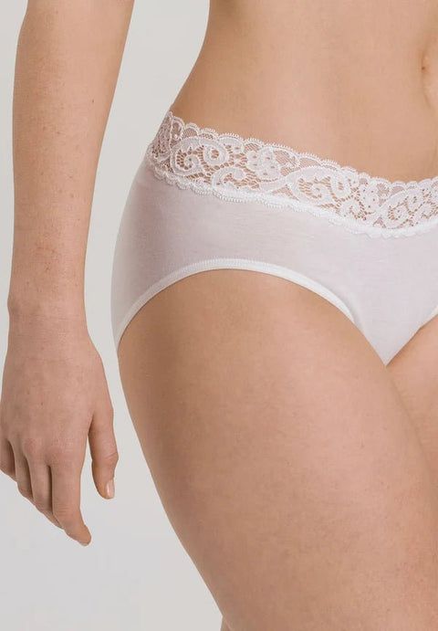 Hanro Moments Midi Lace Top Briefs White