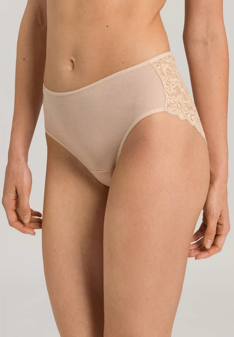 Hanro Moments Midi Lace Back Briefs Beige