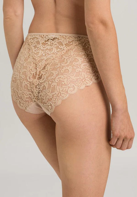 Hanro Moments Midi Lace Back Briefs Beige