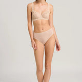 Hanro Moments Midi Lace Back Briefs Beige